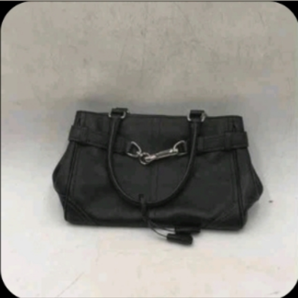 COACH HAMPTONS BLACK BAG - CIRCA 2005 - CLASSIC COACH LEATHER AND TOTE